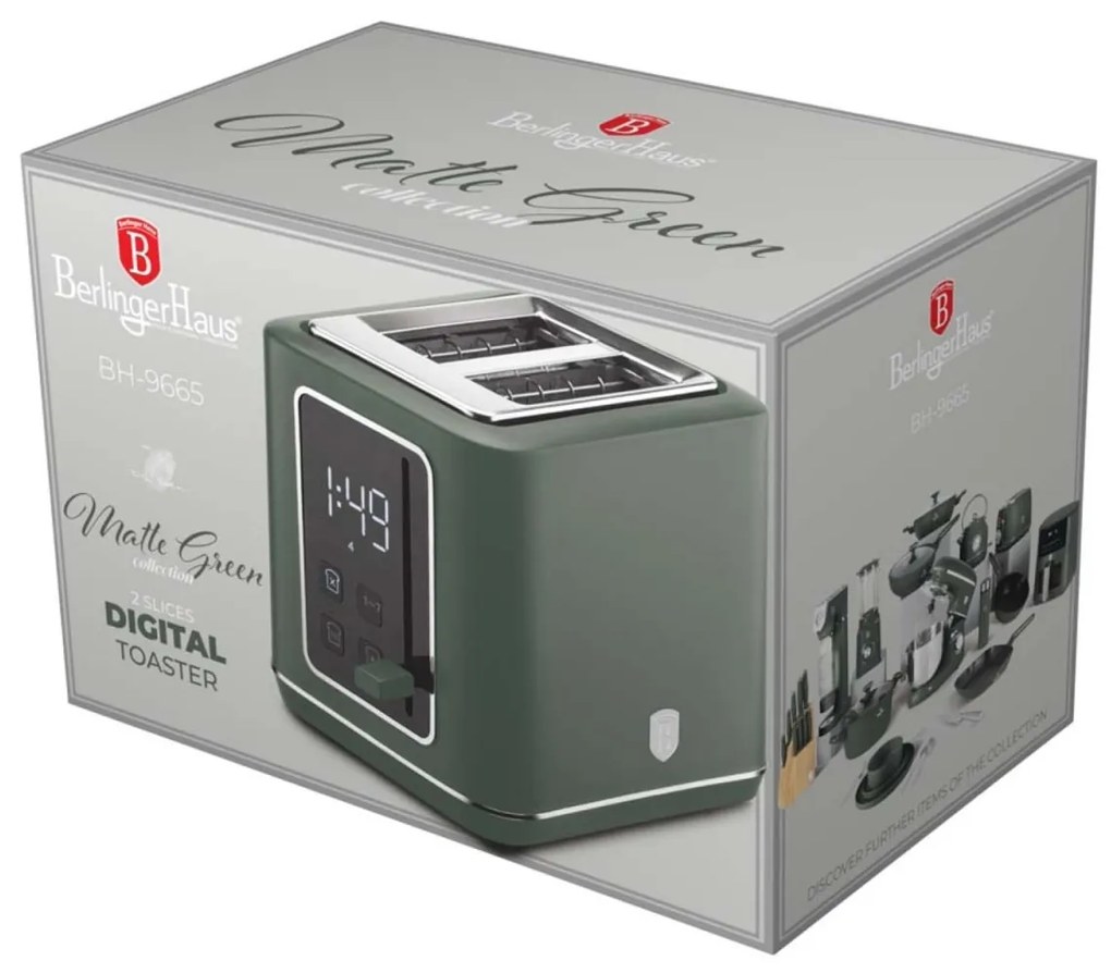 Prajitor de paine digital Green Matt Berlinger Haus BH 9665