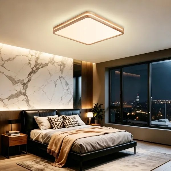 Brilagi - Plafonieră LED reglabilă MOLINA SQUARE LED/80W/230V stejar 60x60 cm + telecomandă