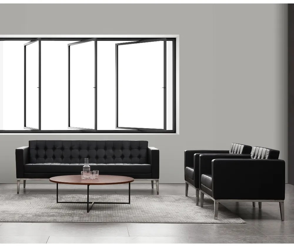 Canapea Bartolo, trei locuri, neagra