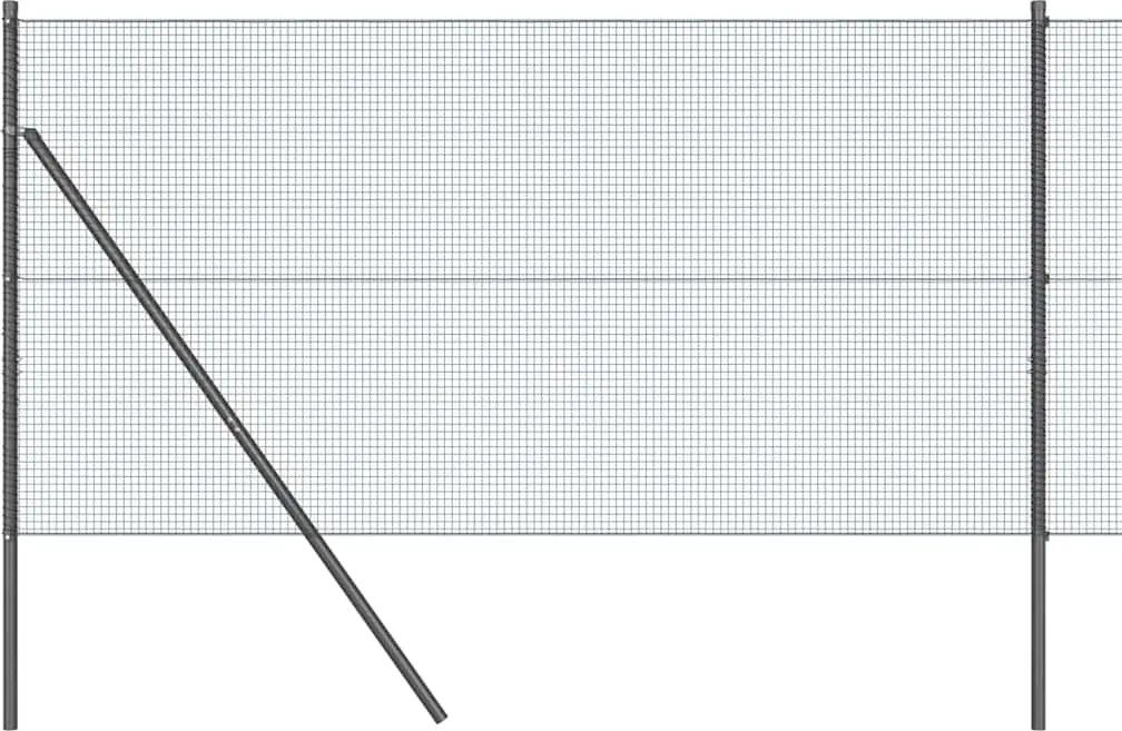 vidaXL Stâlp de gard. Gri 10 x 1,4 m (plasă 16 x 16 mm) Oțel și PVC