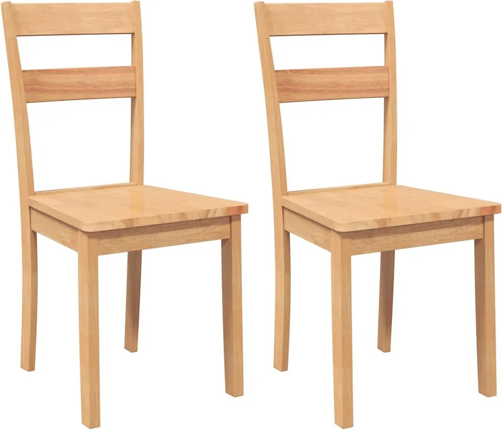 vidaXL Scaune de sufragerie 2 buc din cauciuc din lemn masiv natural