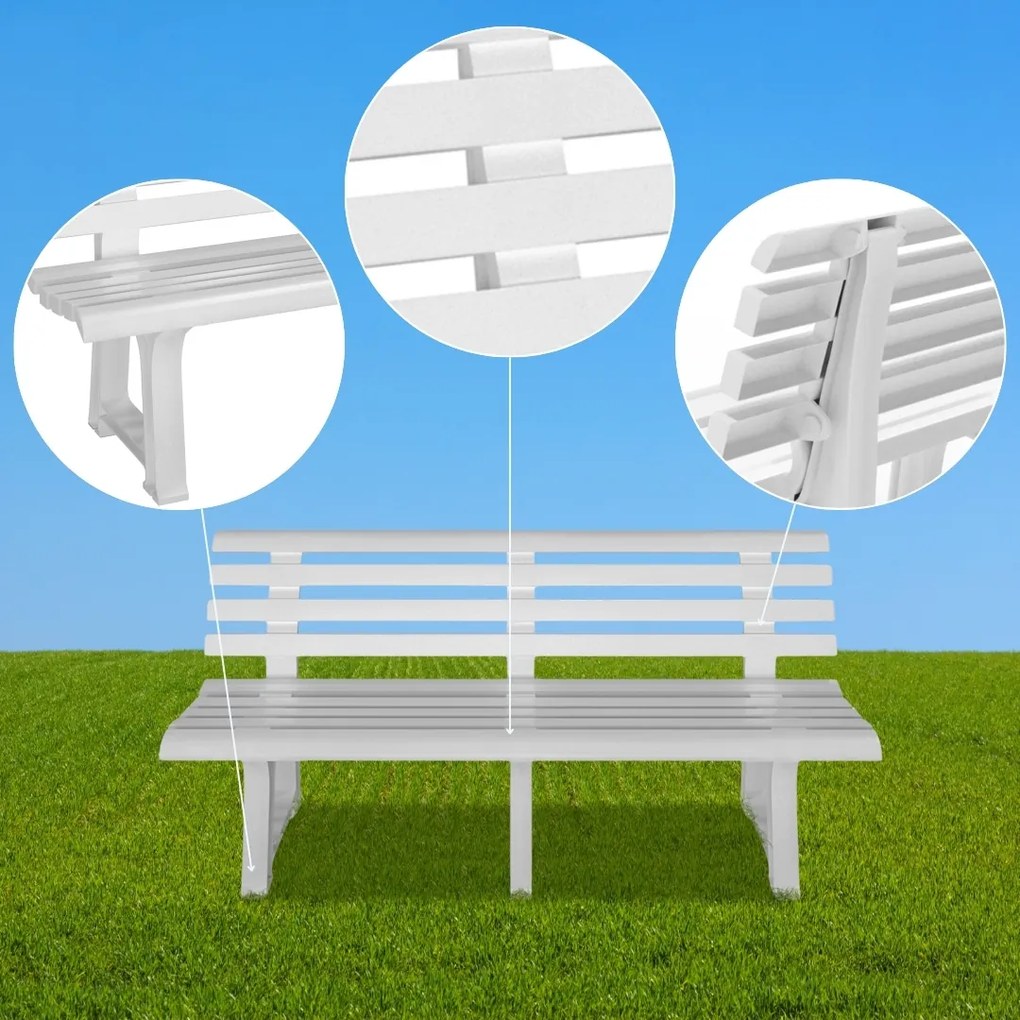 Bancă de grădină ORCHIDEA, 145x49x74cm, alb I.P.A.E-Progarden