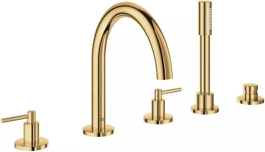 Baterie cada - dus Grohe Atrio auriu lucios Cool Sunrise 5 elemente