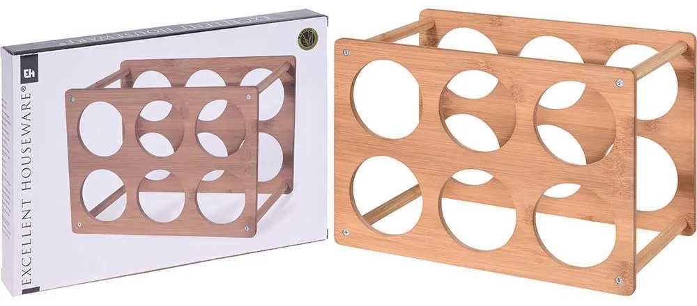 SUPORT BAMBUS 6 STICLE VIN, 24X18.5X35 CM, CONTINE SURUBURI