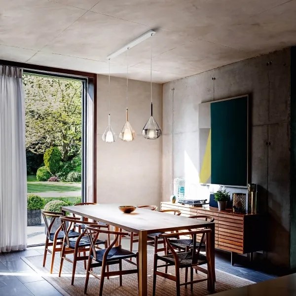 Lustră pe cablu LILA 3xE27/40W/230V transparent/auriu/gri Fabas Luce 3481-48-297