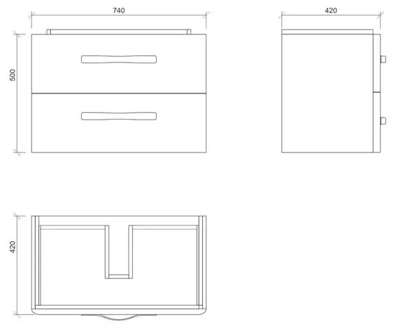 Dulap pentru lavoar incastrat URBAN HARMONY 80 cm alb montat, Cersanit