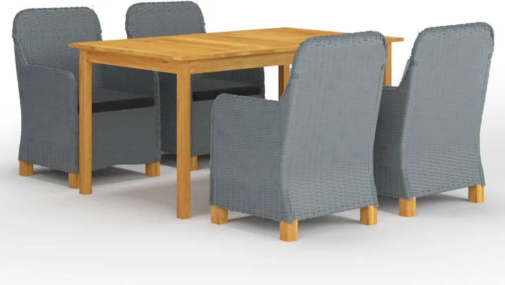 vidaXL Set de masă pentru grădină, 5 piese, gri deschis