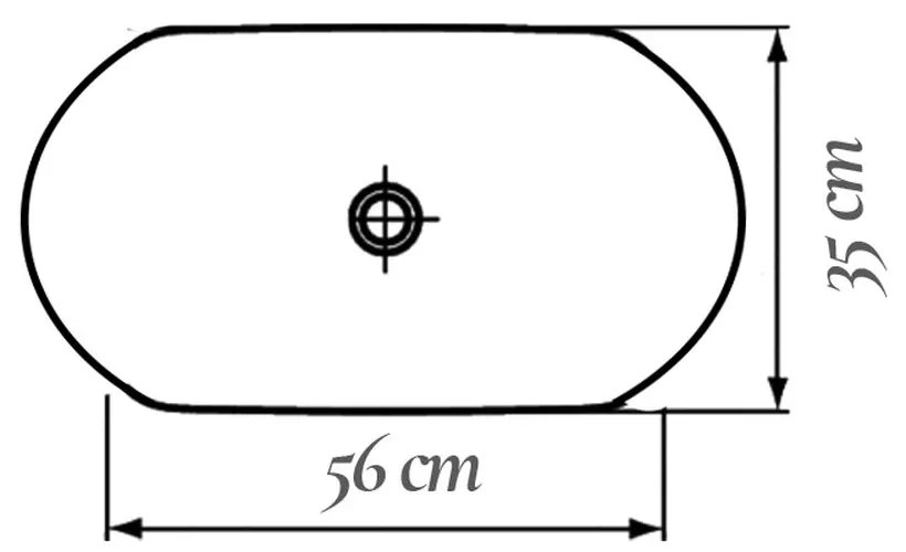 Lavoar pe blat alb lucios 56 cm, oval, Fluminia Tisa