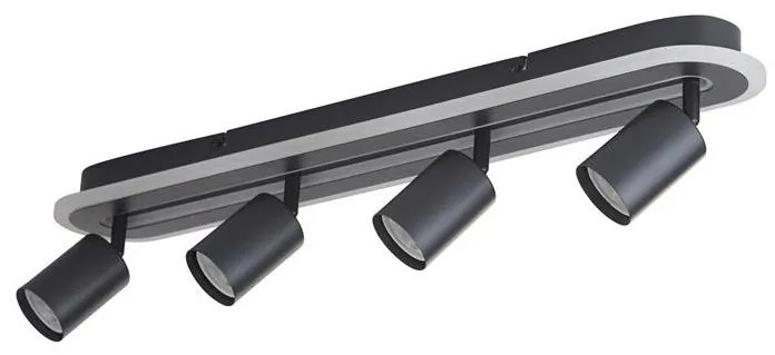 Plafoniera cu 4 spoturi metal negru San Diego