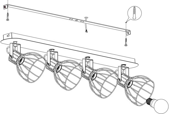 Eglo 98137 - Lampă spot SAMBATELLO 4xE27/40W/230V