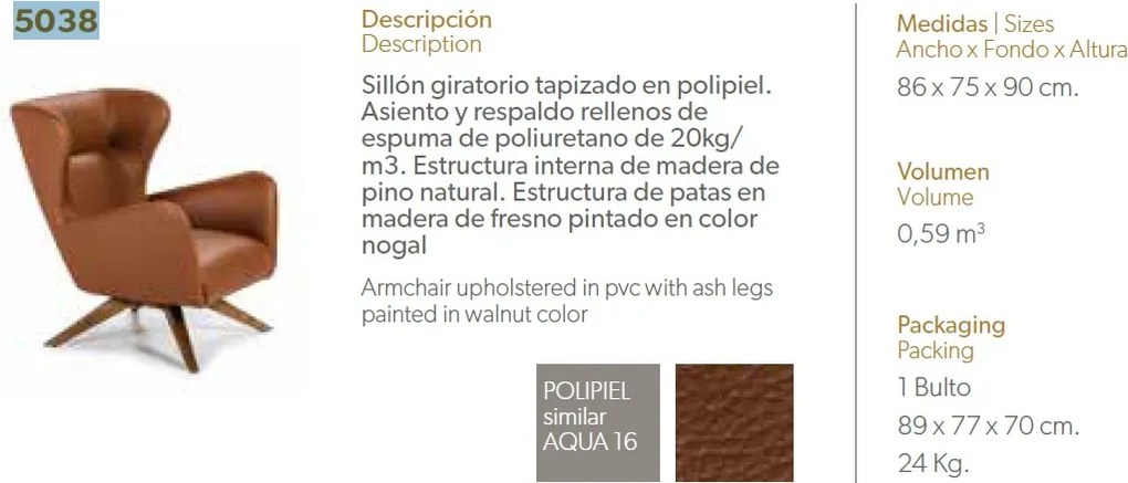 Fotoliu pivotant design nordic Antonio AC-SF-801E