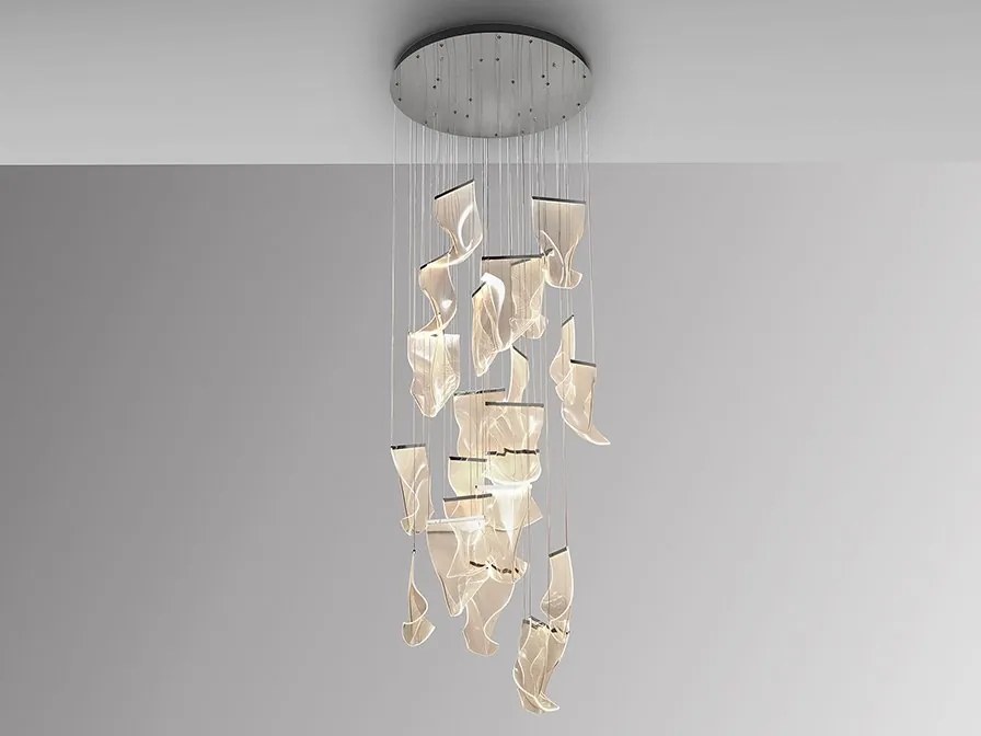 Lustra LED casa scarii design ultra-moderna Velos crom