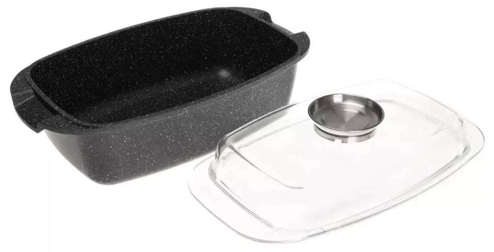 Tava pentru cuptor, roaster 5,5L Kinghoff KH1608, pentru friptura, antiaderenta, marmorata