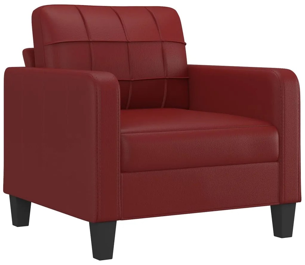 348641 vidaXL Canapea de o persoană, roșu vin, 60 cm, piele ecologică