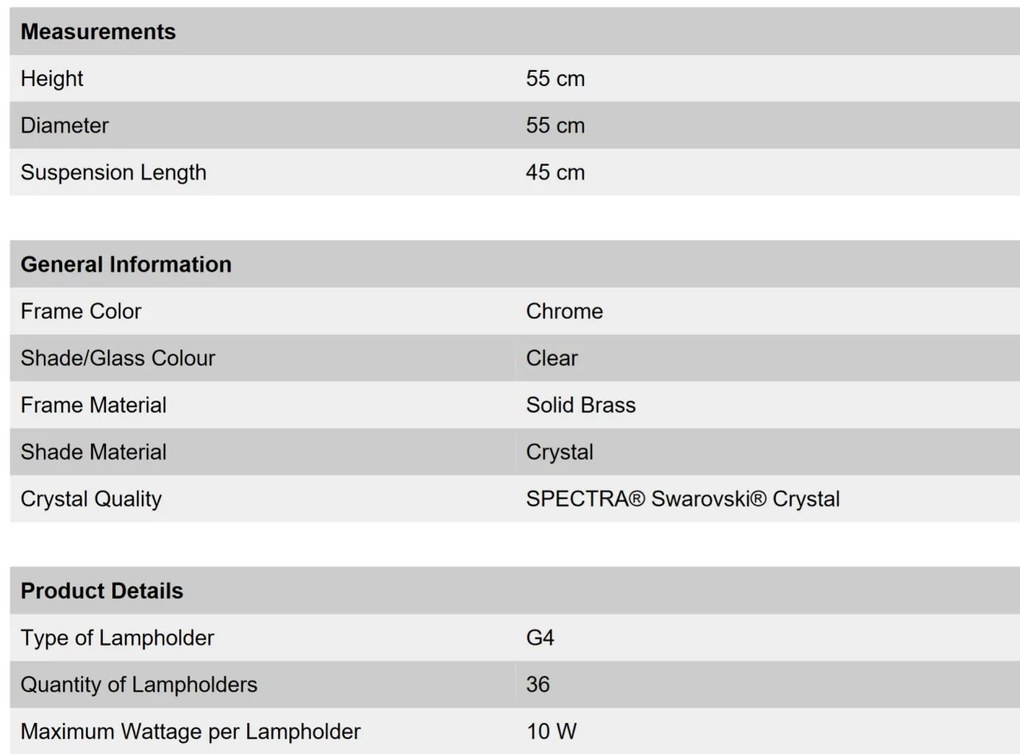 Lustra cristal Swarovski Spectra design modern de lux GALAXY 36L crom