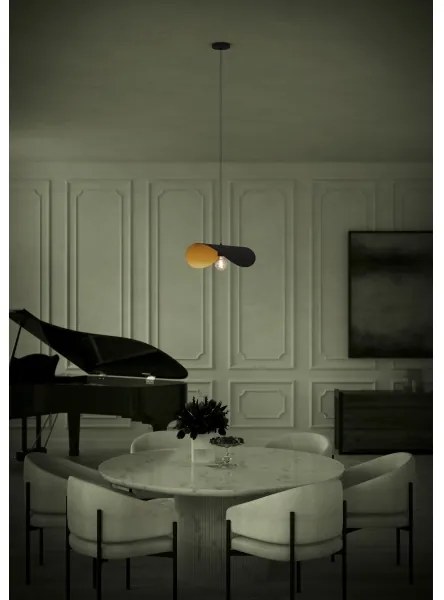 Lustră pe cablu Eglo 390393 SACEDA 1xE27/40W/230V 53 cm negru/auriu