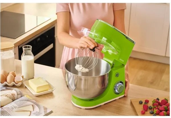 Sencor - Robot de bucătărie cu bol din oțel inoxidabil, 1300 W/230 V, verde