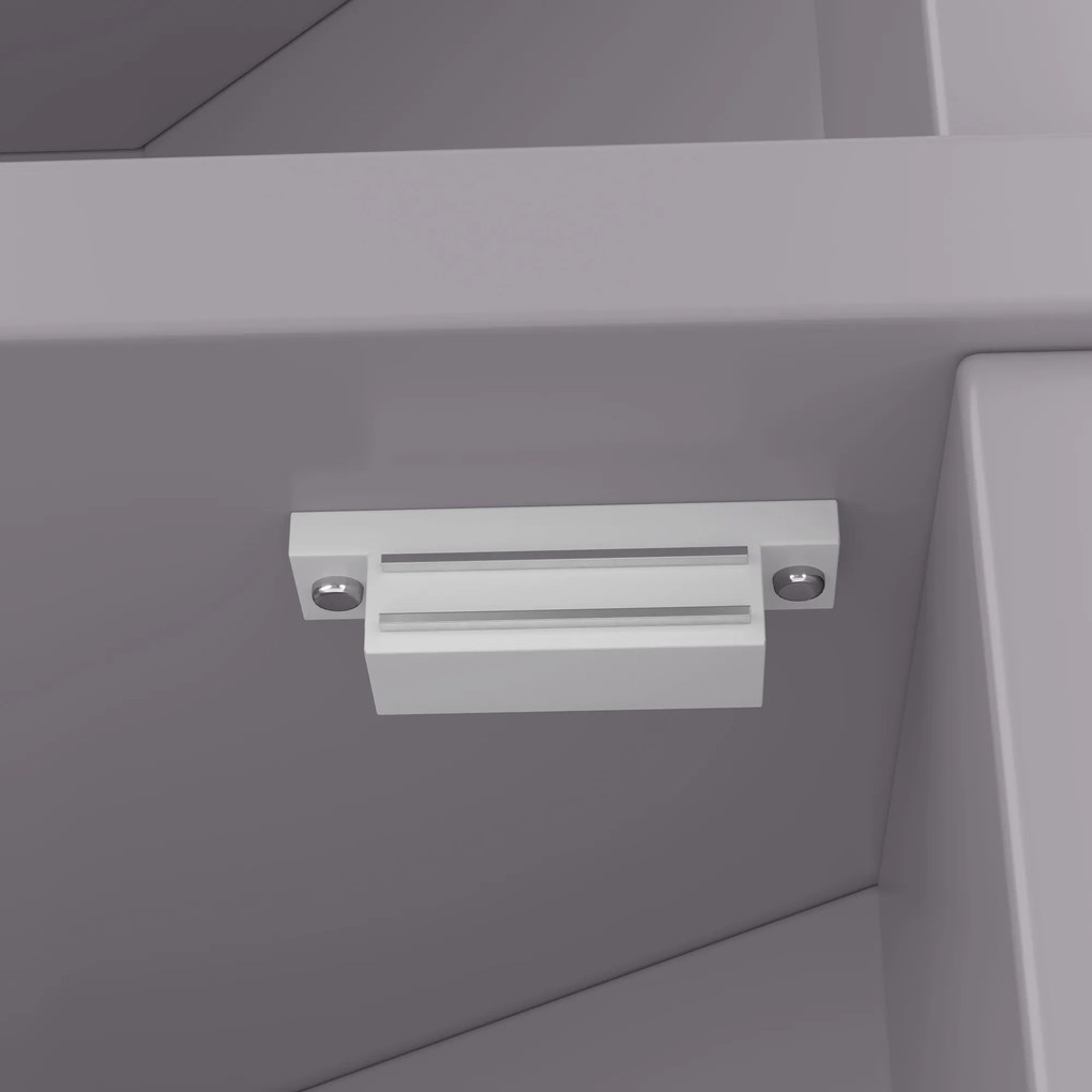 Dulap de baie triunghiular, cu rafturi reglabile și uși duble, 37x24,5x170 cm, Gri