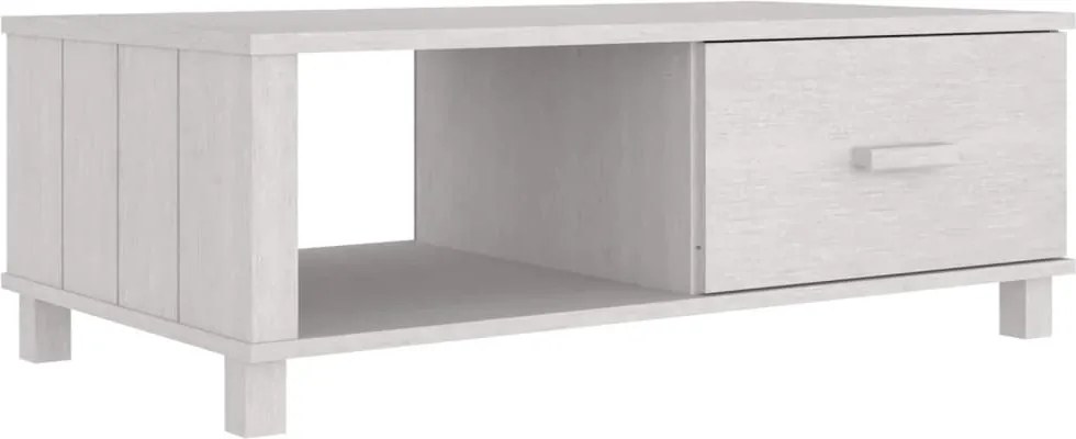 vidaXL Masă de cafea „HAMAR”, alb, 100x55x35 cm, lemn masiv de pin