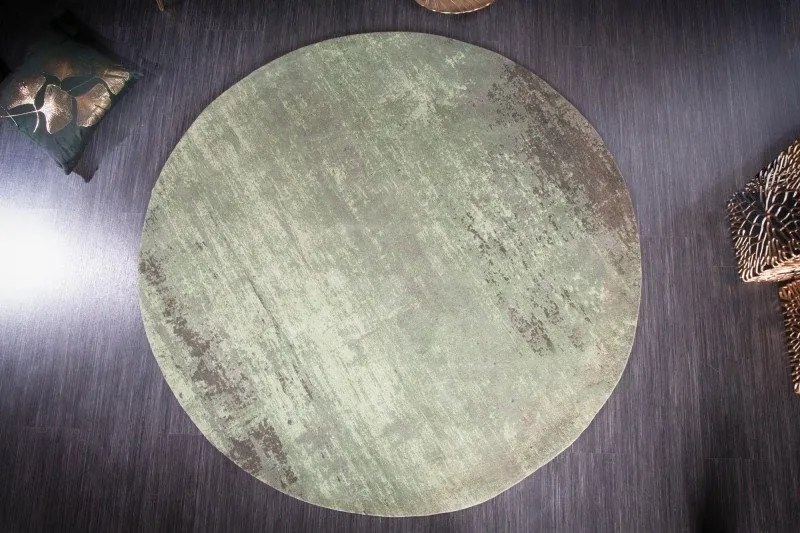 Covor rotund din bumbac Modern Art 150cm, verde bej