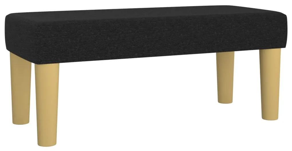 Pat box spring cu saltea, negru, 120x200 cm, textil Negru, 120 x 200 cm, Design cu nasturi