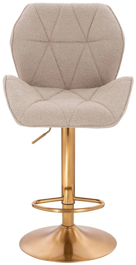 HR212W Scaun Latte Boucle cu Bază Aurie
