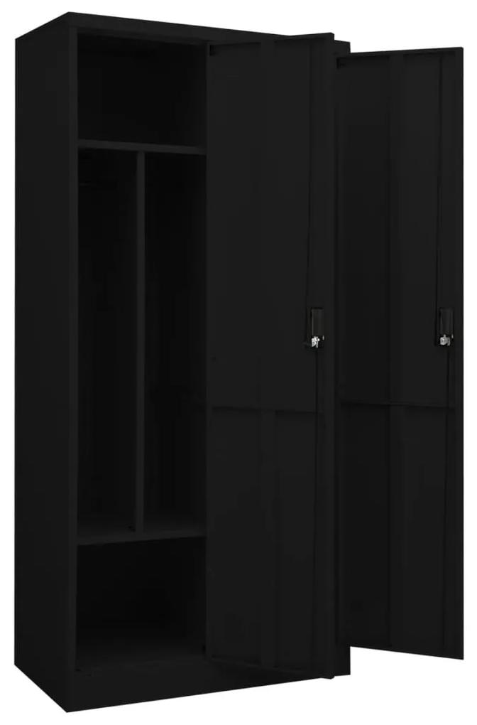 Sifonier, negru, 80x50x180 cm, otel Negru, 1