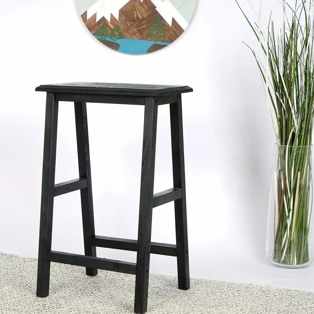 Scaun bar, taburet,William,din lemn,culoare negru,70 cm