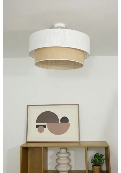 Lustră aplicată BORHO 1xE27/60W/230V alb/iută