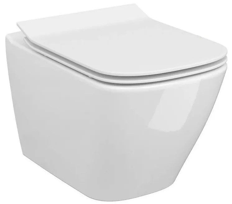 Cersanit S701-405 - Vas WC suspendat CITY SQUARE cu capac, ceramică, alb