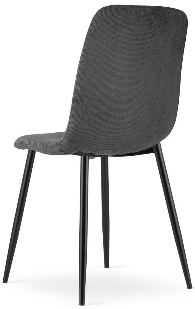 Scaun de dining gri RIFT cu picioare negre
