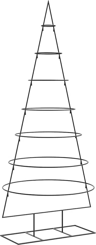 vidaXL Brad de Crăciun din metal pentru decor, negru, 180 cm