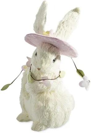 Decoratiune iepuras de Paste Bunny Hat Crem, L15xl12xH23 cm