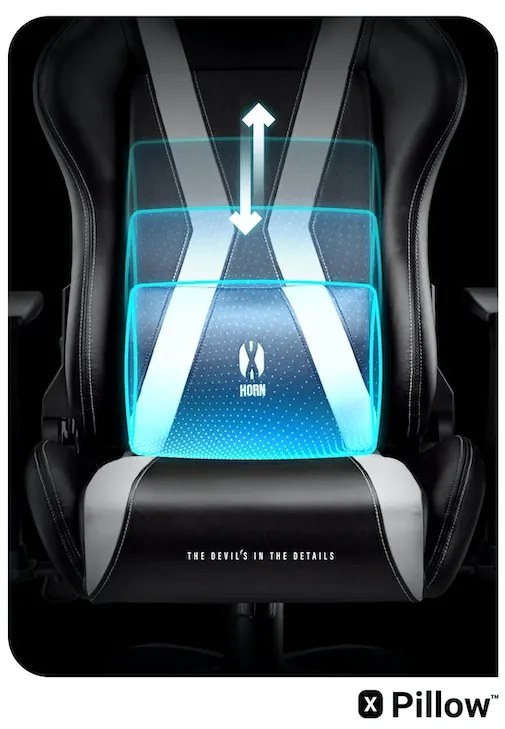 Scaun gaming Diablo X-Horn 2.0 Normal Size: Negru-alb Diablochairs