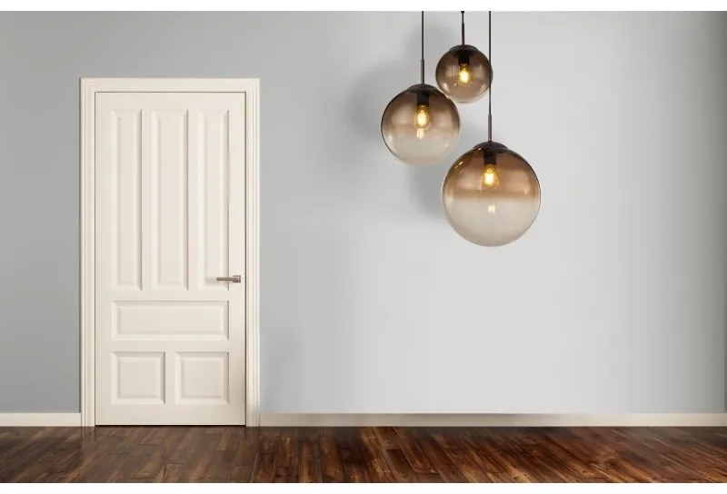 Lustra cu 3 pendule design modern Varus maro, chihlimbar