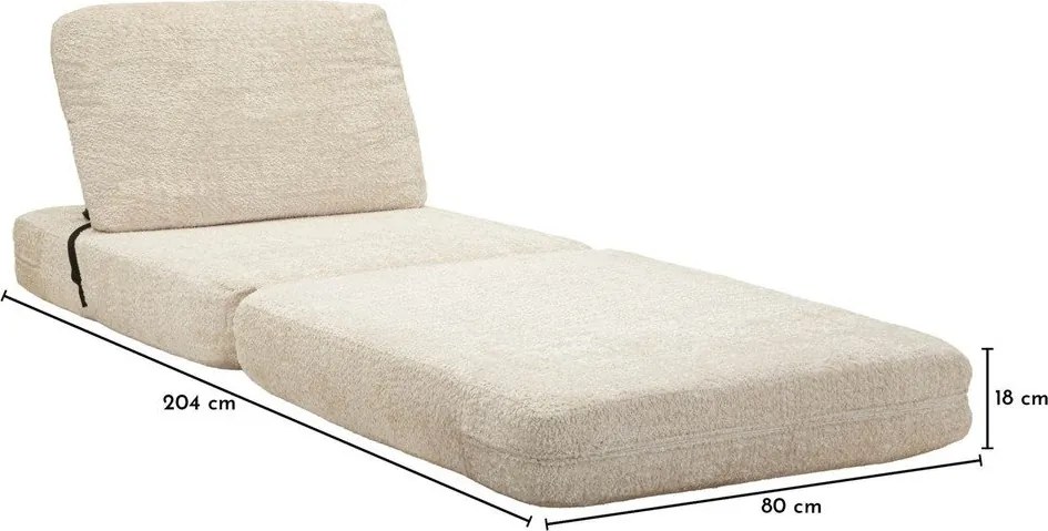 Fotoliu alb extensibil cu tapițerie din țesătură bouclé Faster – Mauro Ferretti