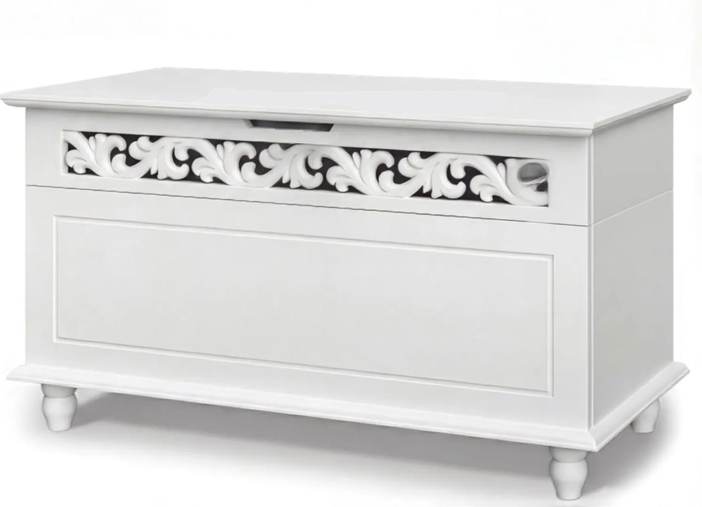 Ladă din lemn JERSEY, 80x40x48cm, alb Casaria