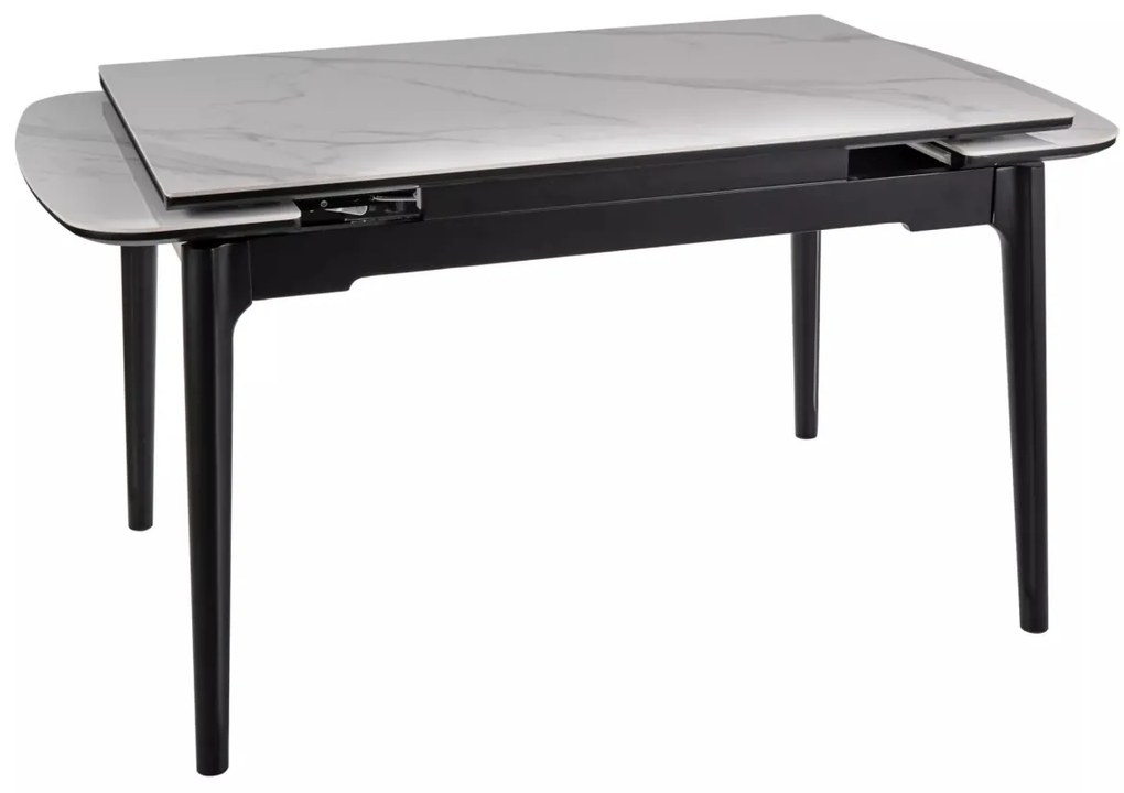 Masa extensibila Sento alb/negru L120-180xl80 cm
