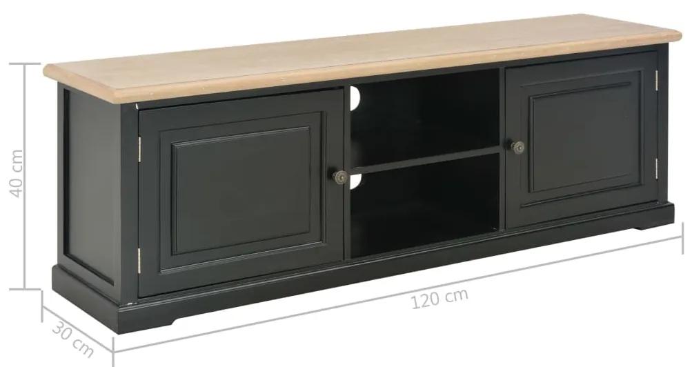 Comoda TV, negru, 120 x 30 x 40 cm, lemn 1, Negru