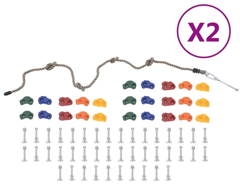 Pietre de catarat cu funie, 50 piese, multicolor 50