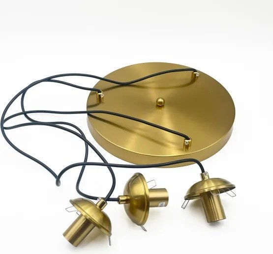 Lustră suspendată pe cablu CRISTAL 3xE14/15W/230V alamă/bej fumuriu