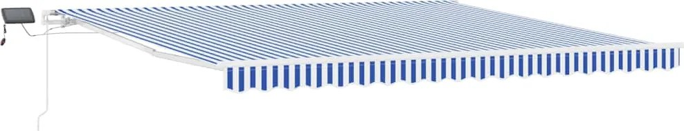 vidaXL Cortina Retractabilă Manual Albastru și Alb 450 × 300 cm