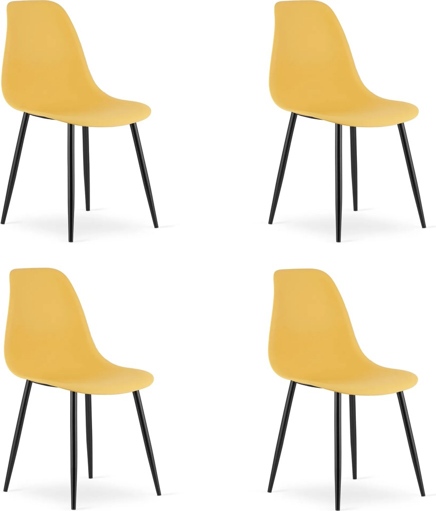OFERTA Scaun mustar OSAKA cu picioare negre calitate II