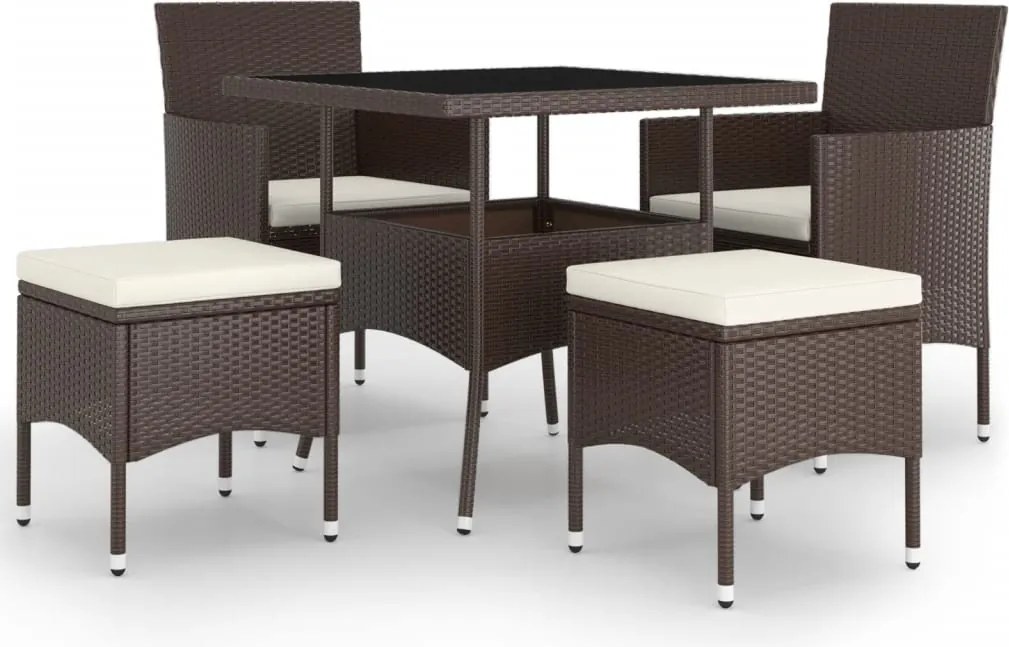 vidaXL Set mobilier de grădină, 5 piese, poliratan