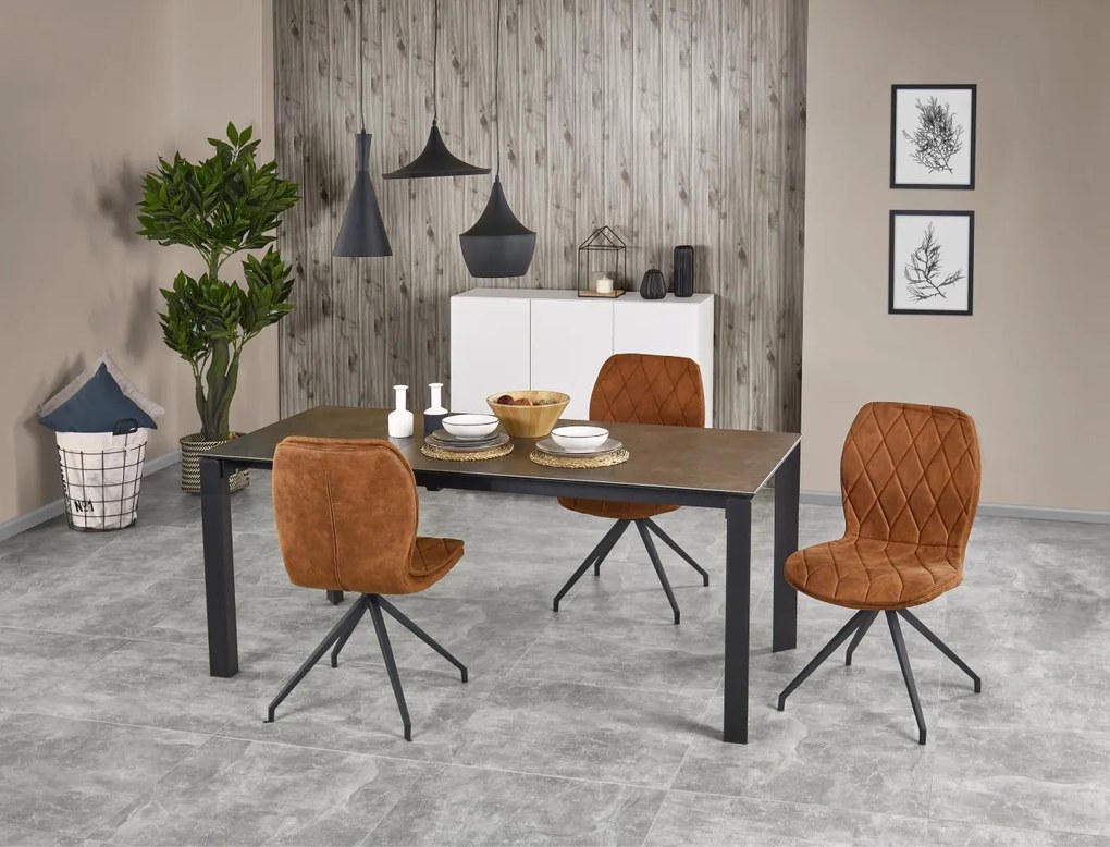 Masa extensibila metal + ceramica Horizon - L 120-180 x l 85 x h 76 cm