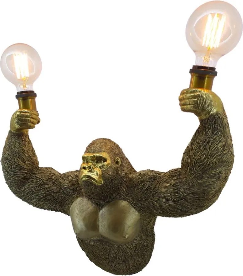 Aplica de perete KING APE 50cm sculptura maimuta aurie