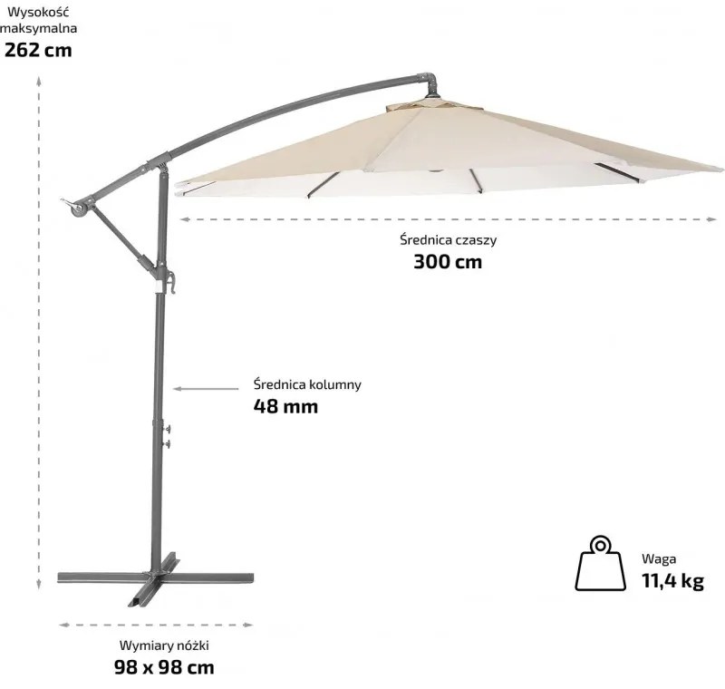 Umbrela de soare pliabila pentru gradina SOLIMARE 300 cm, albastra