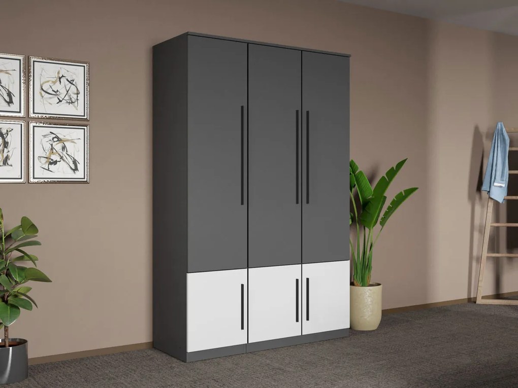 Set mobila dormitor 4 piese Gri/Alb Shape C02