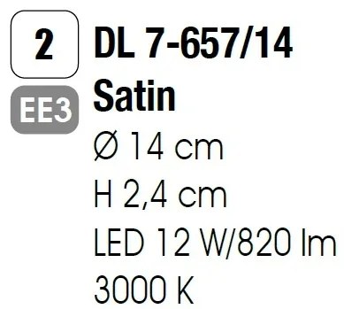 Aplica LED de perete sau tavan, Bully 14cm satin chrome