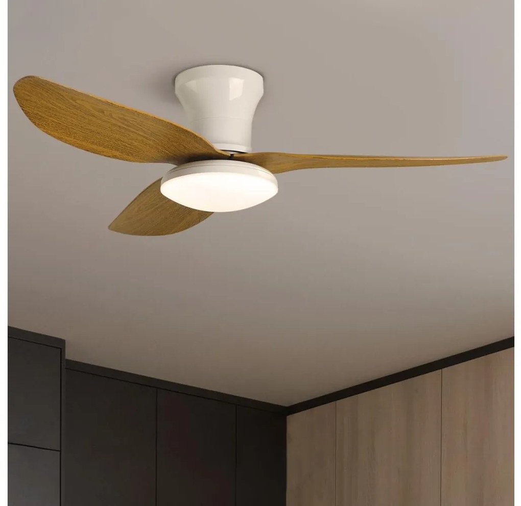 Ventilator LED dimabil de tavan Brilagi LED/30W/230V 3000-6500K alb/maro + telecomandă